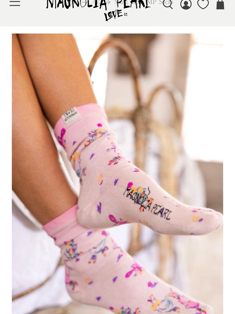 Magnolia Pearl Pink Skate Boos Socks - Picture 2 of 4